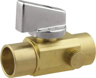 BrassCraft Rough Brass Female Solder Straight Valve with Drain, 1/2 x 1/2-in