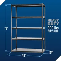 Muscle Rack Silver Vein 24x48x72 5 Shelf Steel Shelving