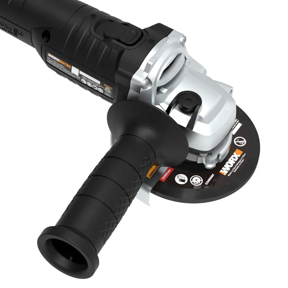 Worx WX812L 20V Power Share 4.5 Cordless Angle Grinder with Brushless  Motor (Battery & Charger Included)