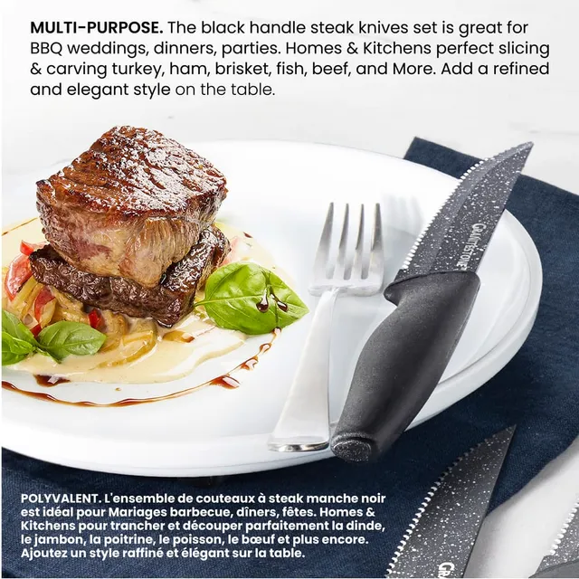 MASTERCHEF Set de 4 couteaux à steak noir