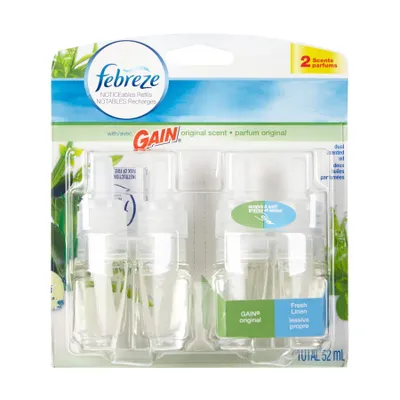 Febreze Plug Scented Oil Dual Air Freshener Refills, Assorted Scents, 2-pk