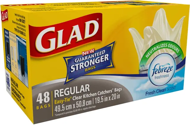 Glad Easy-Tie Regular Garbage Bags, 40 ct