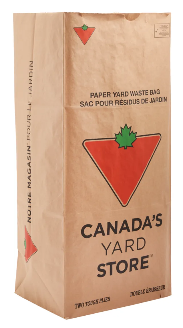 Canadian Tire 2-Ply Recyclable Kraft Paper Lawn and Yard Waste/Leaf Bags,  5-pk, 110 L