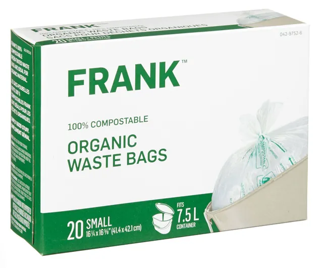 FRANK Extra-Small Organic Mint Scented Compostable Food Waste Bags, 40-pk,  Clear, 10-L