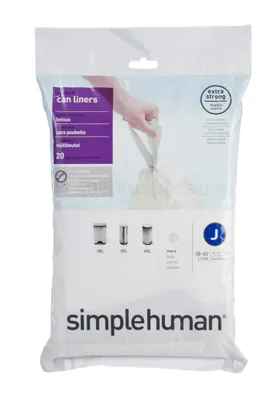 Simplehuman Code D Drawstring Custom Fit Trash Can Liners, 20-pk