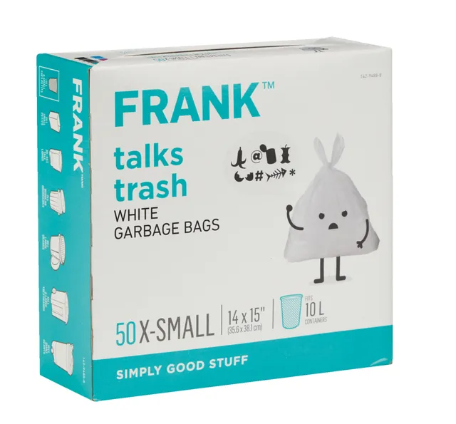 FRANK Extra-Small Organic Mint Scented Compostable Food Waste Bags, 40-pk,  Clear, 10-L