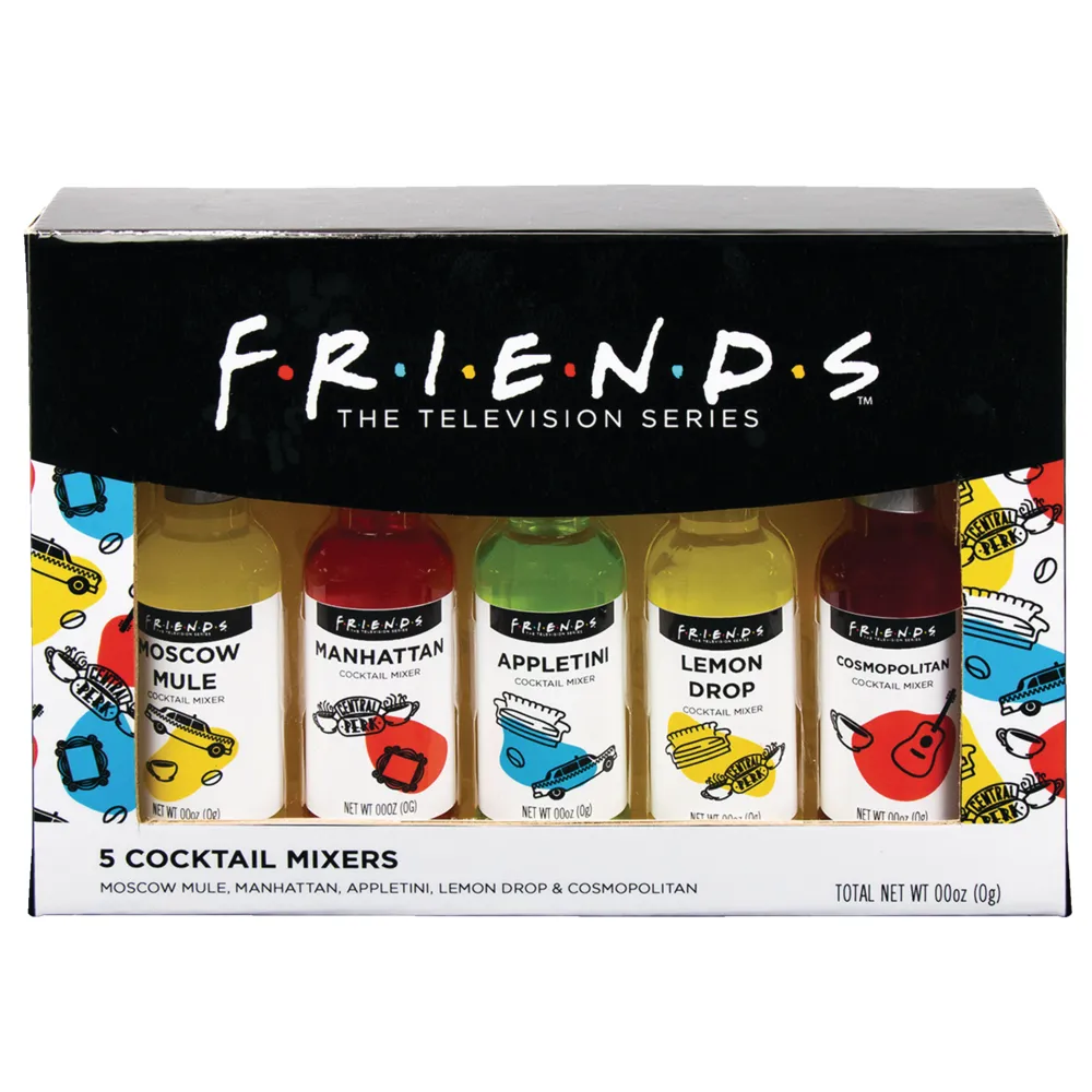 Friends TV Series Shot Glass and Cocktail Mixers Gift Set