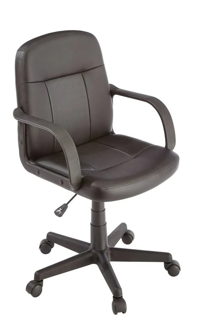 For Living Faux Leather Height Adjustable Executive Swivel Office/Desk  Chair, Black