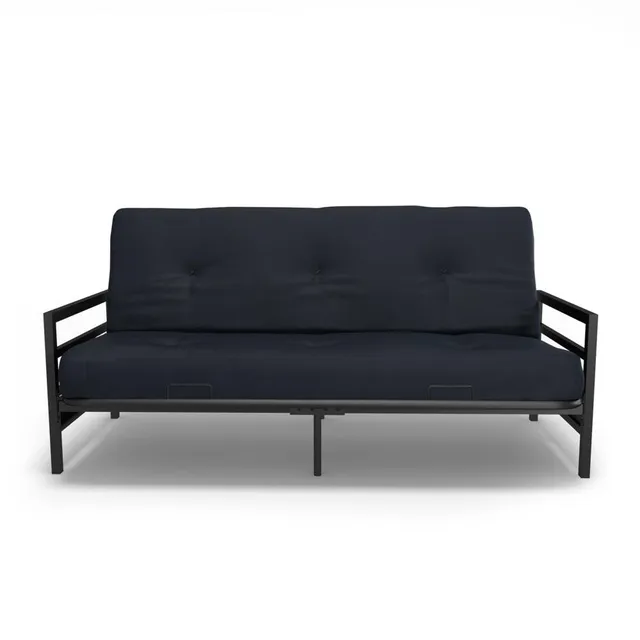 Dorel Comfort Wood Arm Futon With Coil Mattress | Hillside Shopping Centre