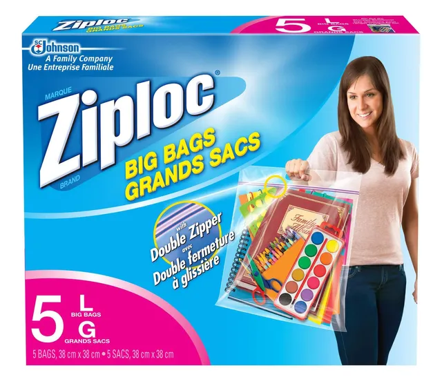 Ziploc Large Plastic Freezer Bags, 3.78-L, 14-pk