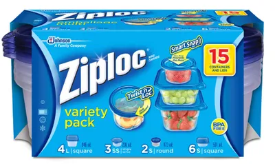 Ziploc Brand Holiday Food Storage Containers Twist 'n Loc, Small Round, 3  Count