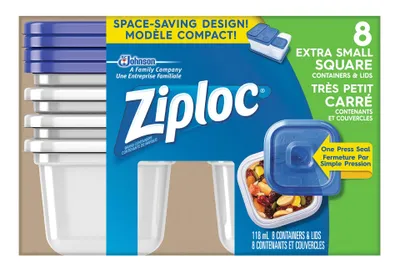 Ziploc Container, Small Rectangle, 8 oz, 5 ct 