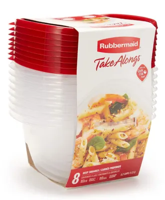 Rubbermaid TakeAlongs Containers + Lids, Deep Square, 42 oz (5.2