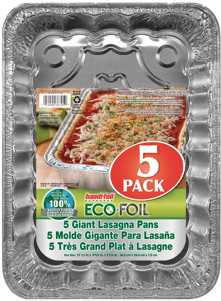 Handi-Foil Lasagna Pans, Giant, 5 Pack - 5 pans