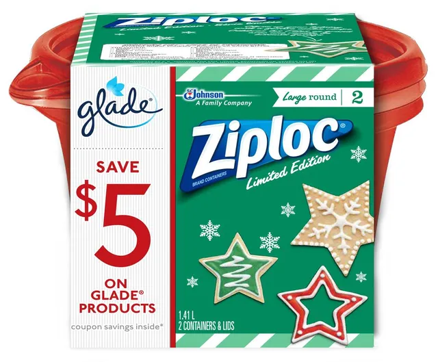 Ziploc Limited Edition Holiday Design Small Round Containers & Lids - 3  Pack, 1 pt - Ralphs