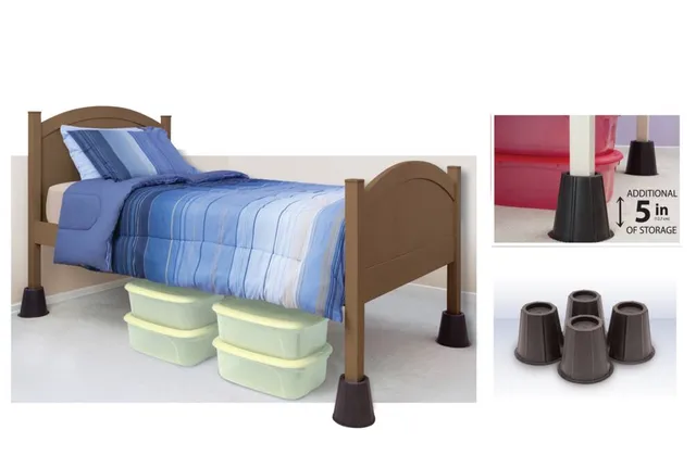 For Living Plastic Round Bed Risers, 4-pk, 5.5-in Hillside Shopping Centre
