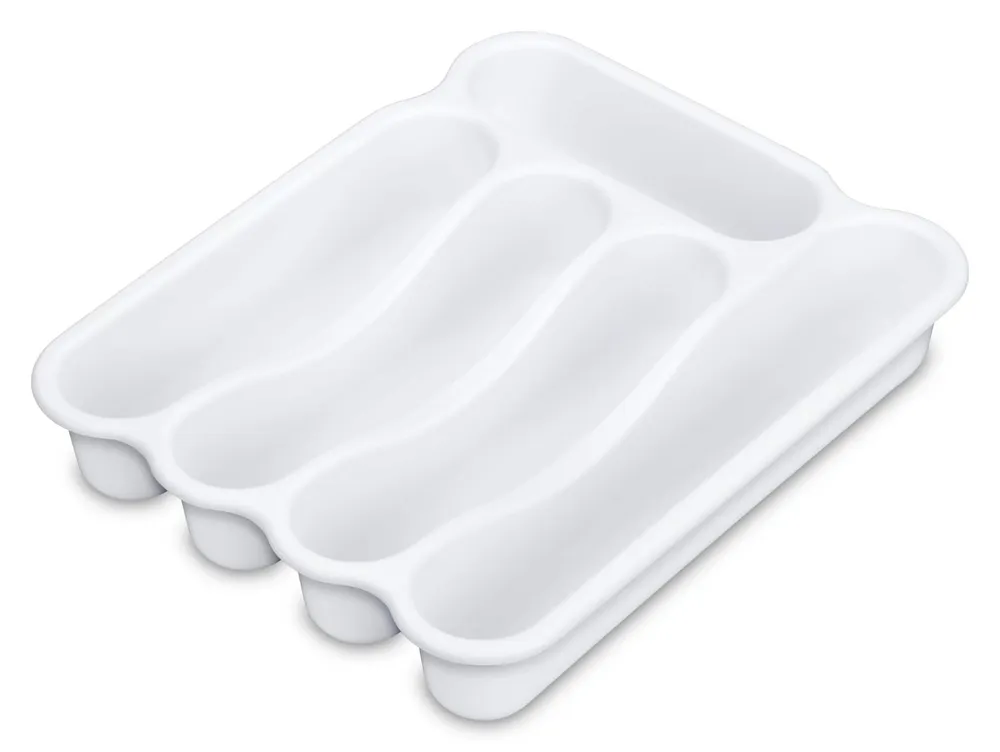 Sterilite Plastic Nesting Dish/Cutlery Drying Rack & Drainboard Tray For  Kitchen, White