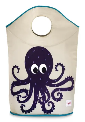 3 Sprouts Kids' Laundry Hamper for Nursery Clothes, Octopus, 19 H x 11 D x 22-in W