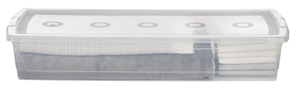 type A Clarity Transparent Under the Bed Storage Box with Lid, 50-L