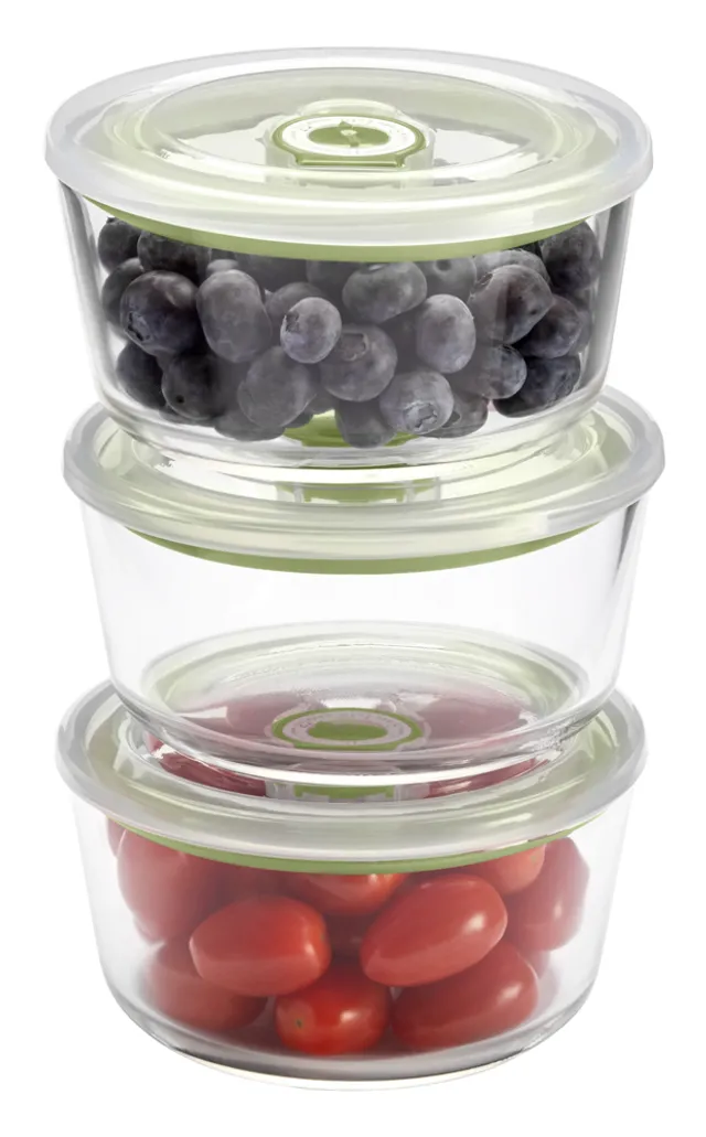 6-Piece Dual-Compartment Glass Food Storage Set – Vida by PADERNO