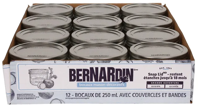 Bernardin Plastic Freezer Jam Jars, 236-mL