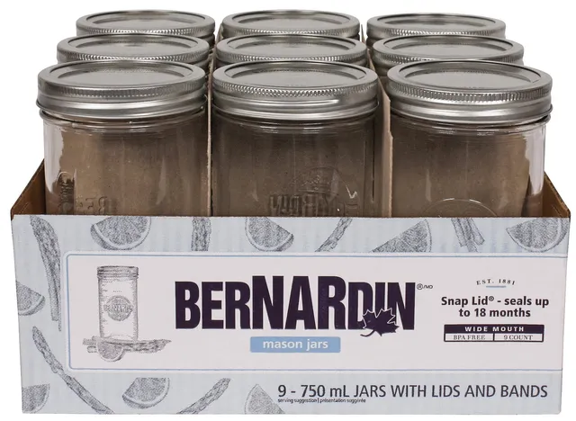 Bernardin Home Canning: Because You Can: Decorative 250 ml Wide Mouth  Bernardin Jars