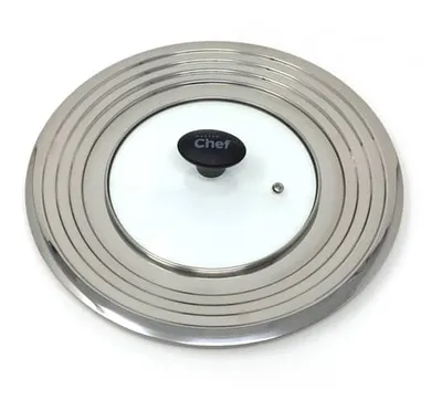 Universal Stainless Steel Glass Lid for Pots & Pans, Fits (24 cm) to (32 cm)