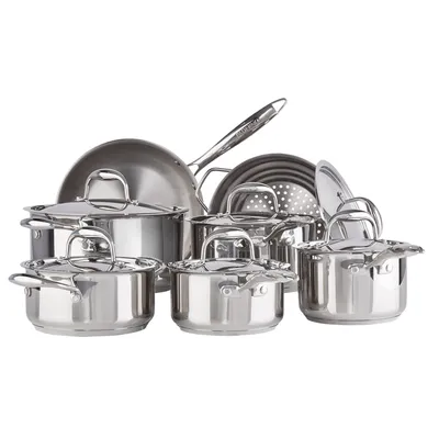 PADERNO Canadian Signature Stainless Steel Cookware Set, Dishwasher & Oven Safe, 13-pc