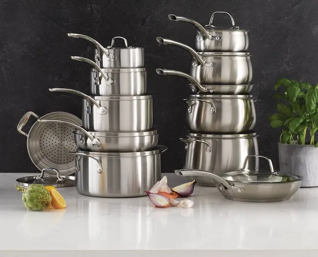 Lagostina Tri-Ply 12 Pc. Stainless Set with Stainless Lids