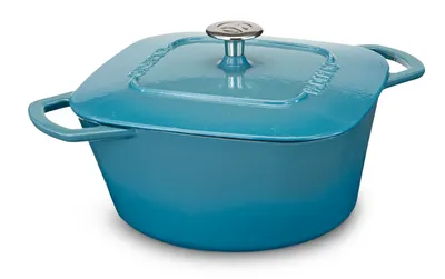 PADERNO Dutch Oven, Durable Cast Iron, Oven Safe, Teal, 5qt
