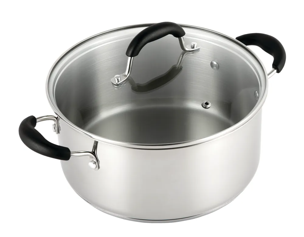 Bc Dutch Oven, with Glass Lid, Stainless Steel, 5 Quart