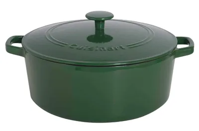 Cuisinart Round Cast Iron Casserole Dish, Turquoise, 5-qt