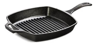 Lodge Seasoned Cast-Iron Grill Pan, 10.5-in
