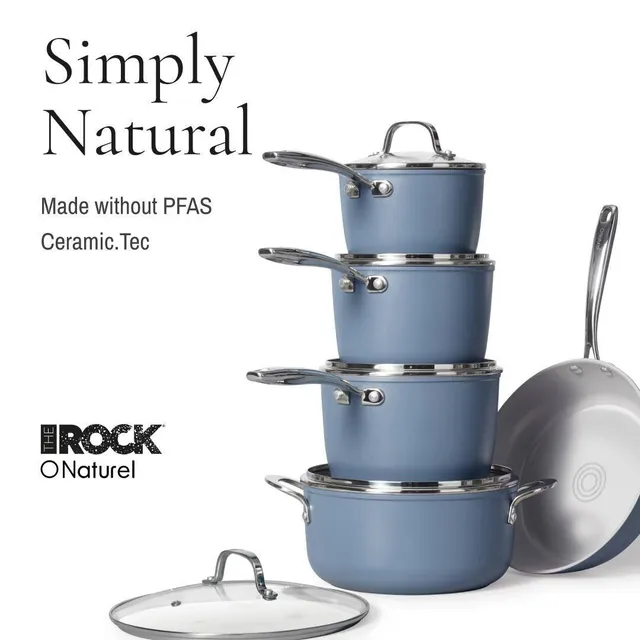 Heritage The Rock Non-Stick Cookware Set with Matching Roaster 10-pc
