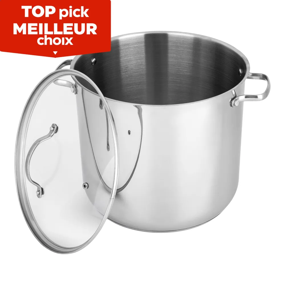 Mainstays Stainless Steel Stock Pot with Glass Lid - 16 qt