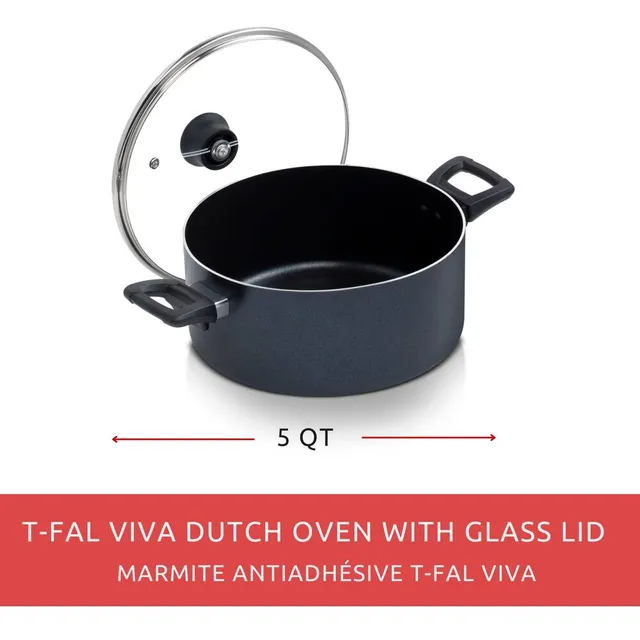 T-fal 5qt Dutch Oven, Nonstick, Black