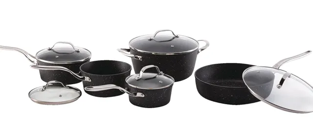 Heritage The Rock Forged Non-Stick Cookware Set, Dishwasher & Oven