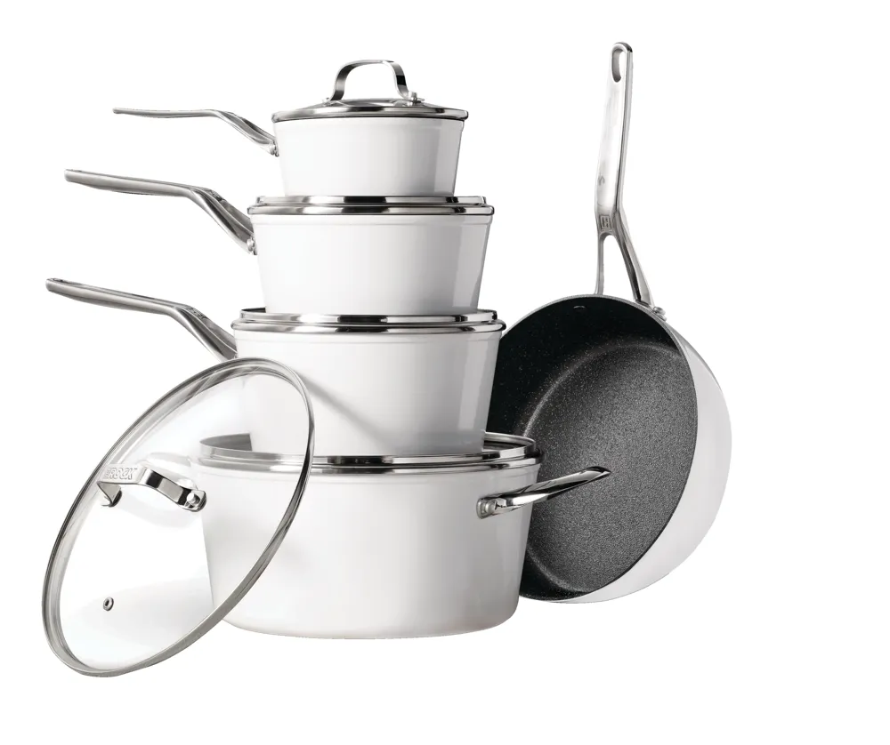 Heritage The Rock Forged Non-Stick Cookware Set, Dishwasher & Oven Safe,  Black, 10-pc