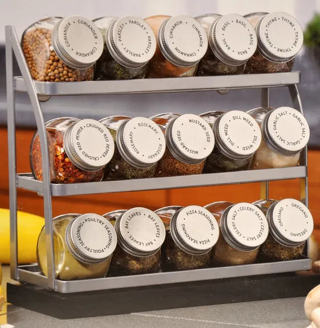 Kamenstein 20-Jar Stainless Steel Spice Rack, Unfilled