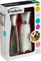 Trudeau 8-Inch Professional Salt & Pepper Mill Set - Stainless Steel