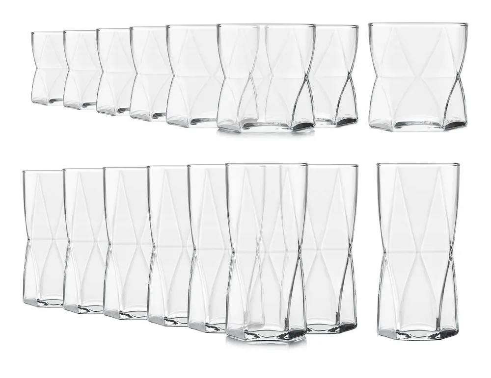 Libbey Glassware Set, Hoops, 16 Pieces