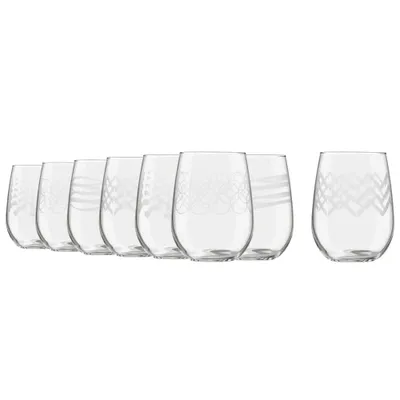 Libbey Stemless 12-Piece Wine Glass Party Set for Red and White