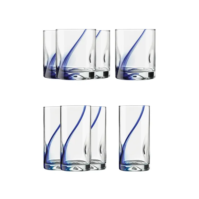 Libbey Blue Ribbon Impressions 16-Piece Tumbler and Rocks Glass Set