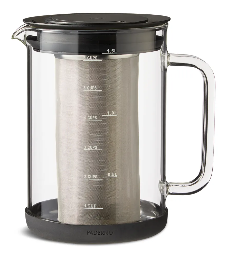 PADERNO 6 Cup Glass Cold Brew Coffee Maker, Dishwasher Safe