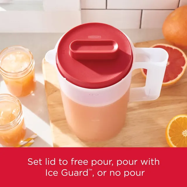 Rubbermaid 2 Qt. Simply Pour Plastic Pitcher with Multi-Function