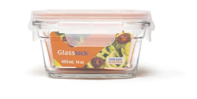 Glasslock Rectangular Tempered Glass Food Container Set of 3 400ml/14oz