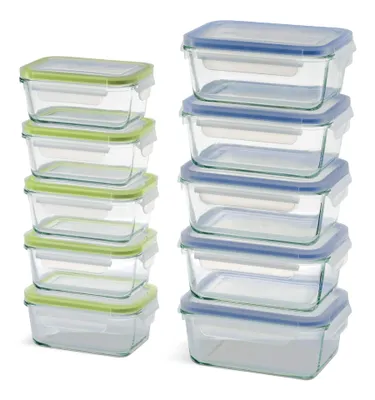 6-Piece Dual-Compartment Glass Food Storage Set – Vida by PADERNO