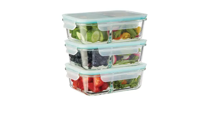 6-Piece Dual-Compartment Glass Food Storage Set – Vida by PADERNO