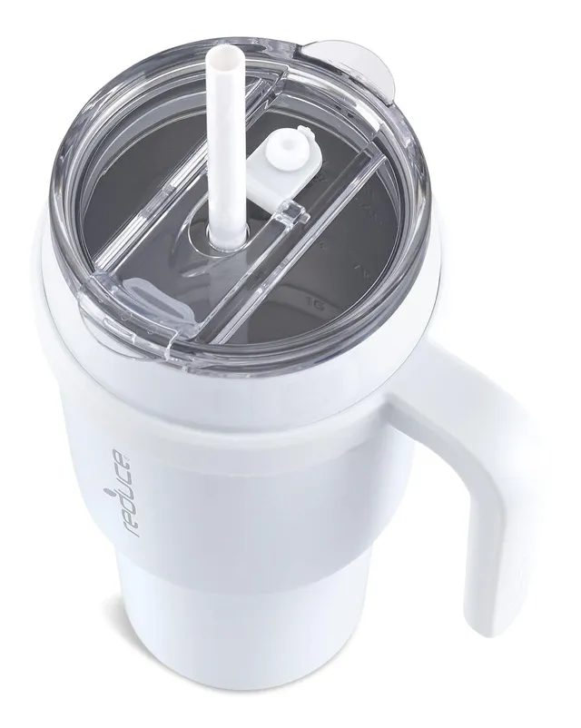 Reduce Insulated Stainless Steel Tumbler with 3-1 Lid with Straw, 709-mL  Glacier