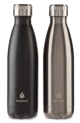 MANNA Stainless Steel Water Bottle, Assorted, 481-mL, 2-pk